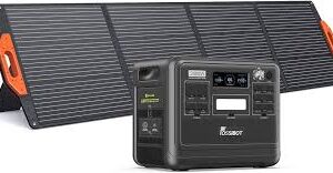 FOSSiBOT Draagbare Elektrische Generator 2400 W/2048 Wh met Zonne-energie