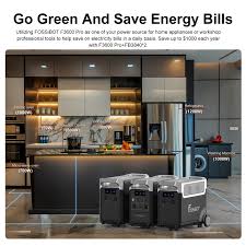 FOSSiBOT LiFePO4 Draagbare Zonnegenerator 3840Wh met 3x230V AC